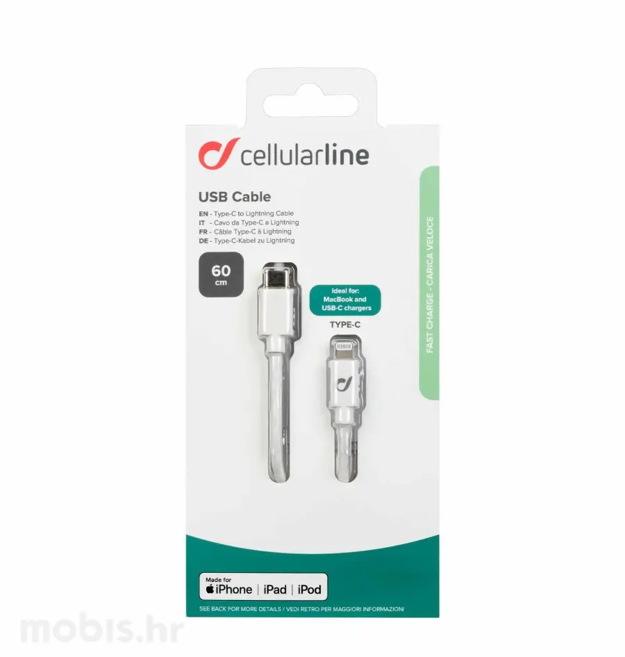 CL. KABEL TYPE-C TO MFI 60CM-1