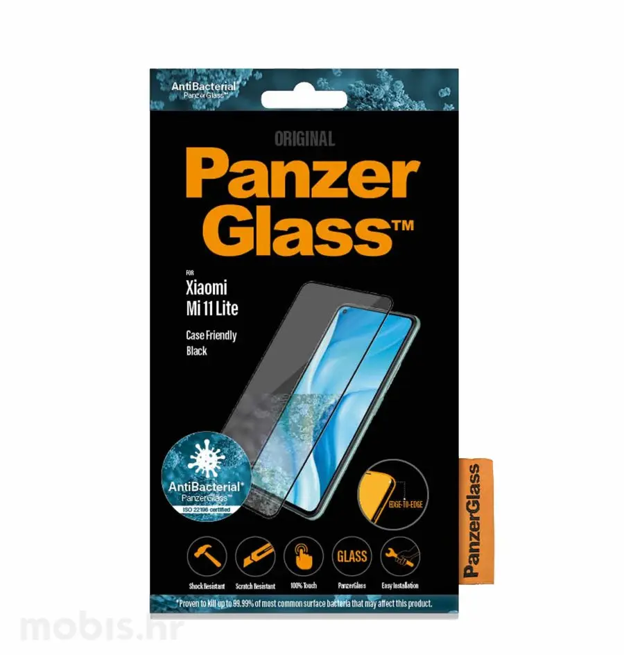 PG ZAŠTITNO STAKLO XIAOMI MI 11 LITE CASEFRIENDLY ANTIBACTERIAL CRNO-1
