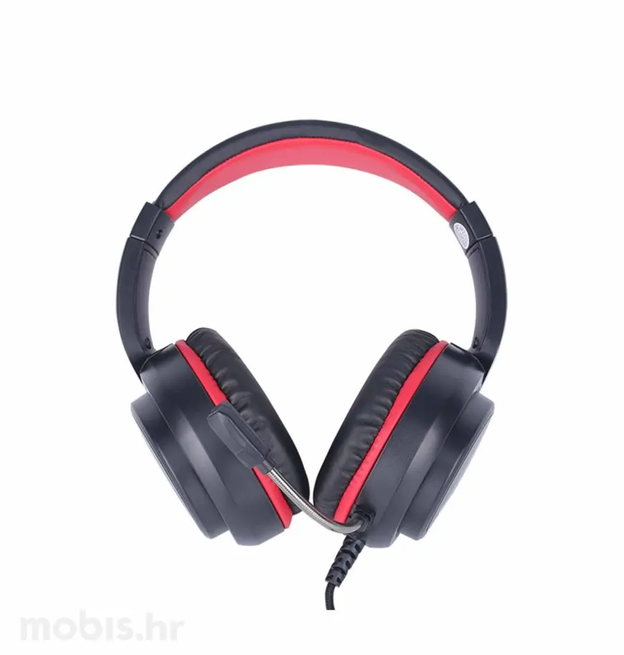 NEON SLUŠALICE + MIKROFON KRATOS,7,1, LED RGB, USB CRNO - CRVENE-0
