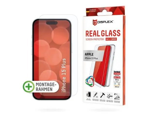 ZAŠTITNO STAKLO DISPLEX REAL GLASS 2D + PROZIRNA MASKICA ZA IPHONE 15 PLUS-0