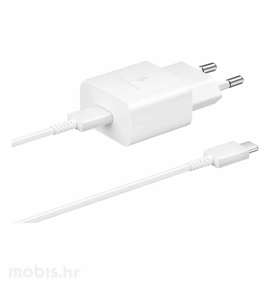 SAMSUNG KUĆNI PUNJAČ USB-C S KABELOM USB-C 15W/3A: BIJELI-1