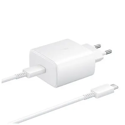 SAMSUNG KUĆNI PUNJAČ USB-C S KABELOM C-C 25W: BIJELI-0
