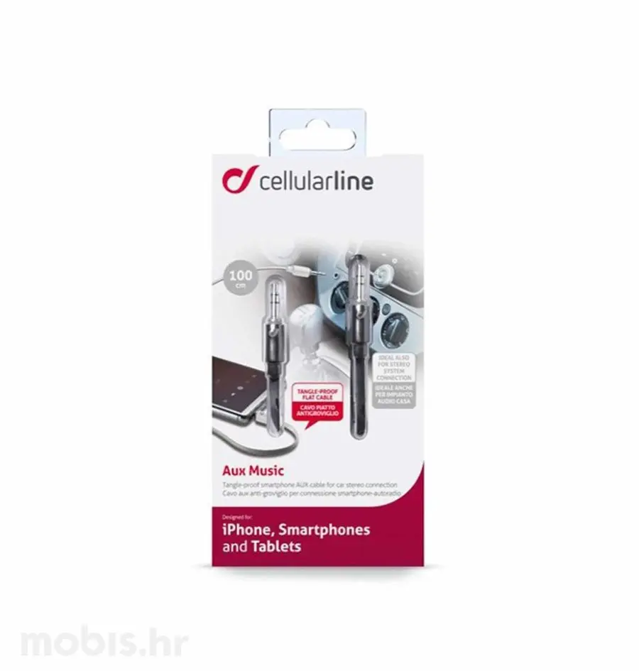 CL. AUX MUSIC KABEL 3.5MM 1M: CRNI-1