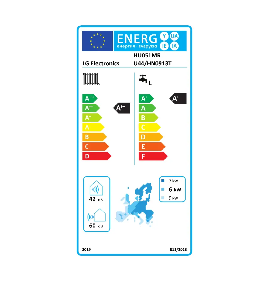 LG HU051MR.U44 VANJSKA JEDINICA THERMA V SPLIT SNAGE 5.5KW + LG HN0913T.NK0 - KOMPAKTNA UNUTARNJA JEDINICA SA SPREMNIKOM PTV-A-1