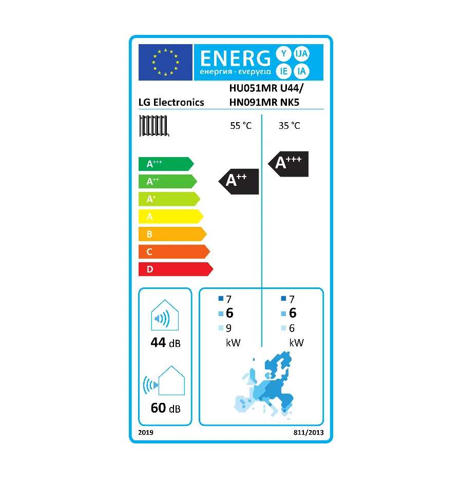 LG HU051MR.U44 VANJSKA JEDINICA THERMA V SPLIT SNAGE 5.5KW + LG HN091MR.NK5 - UNUTARNJA JEDINICA THERMA V SPLIT DO 9KW, 220V, R3-1