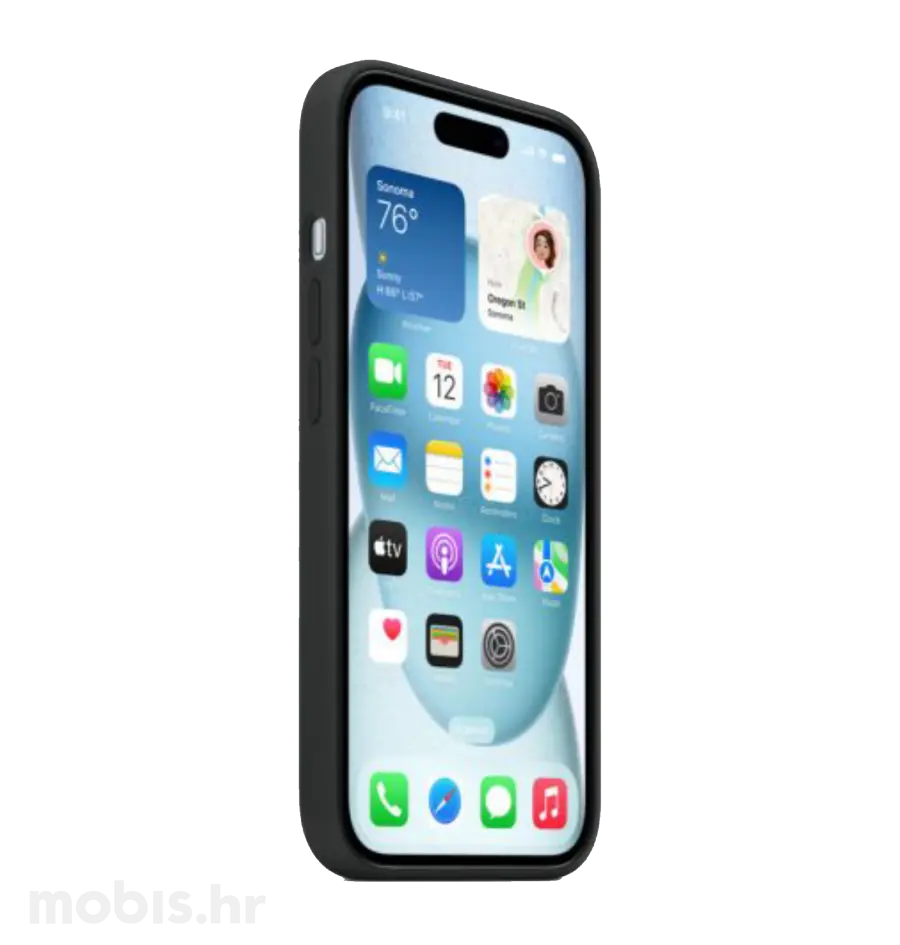 Apple Silicone Case Magsafe iPhone 15 crna, silikonska maska-2