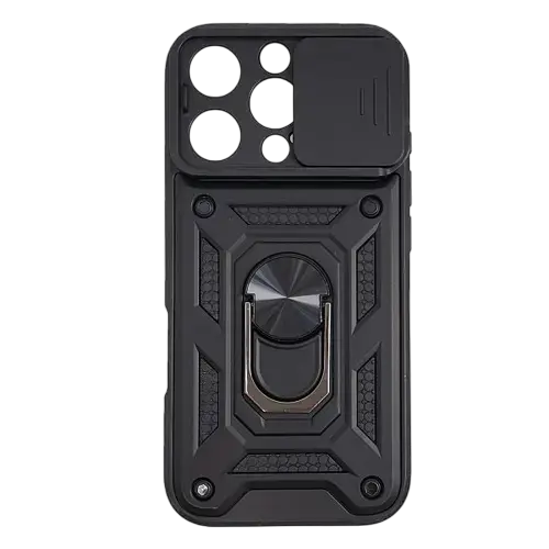 Maska MaxMobile TPU iPhone 16 Pro Max Anti-Shock s prstenom, crna-0