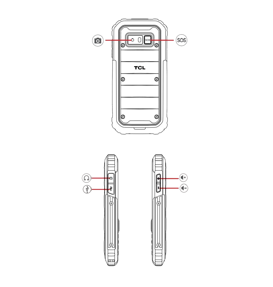 Mobitel TCL 5044 4G Rugged, sivi-1
