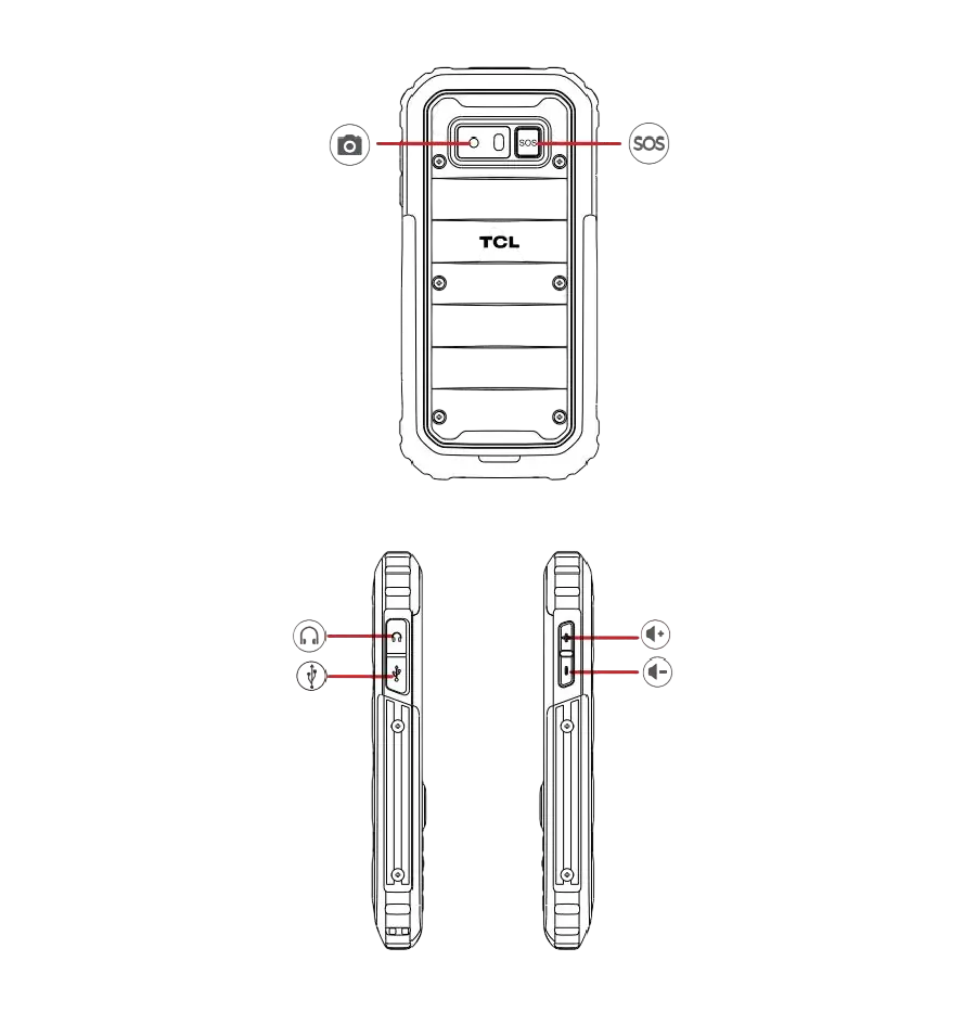 Mobitel TCL 5044 4G Rugged, sivi-1