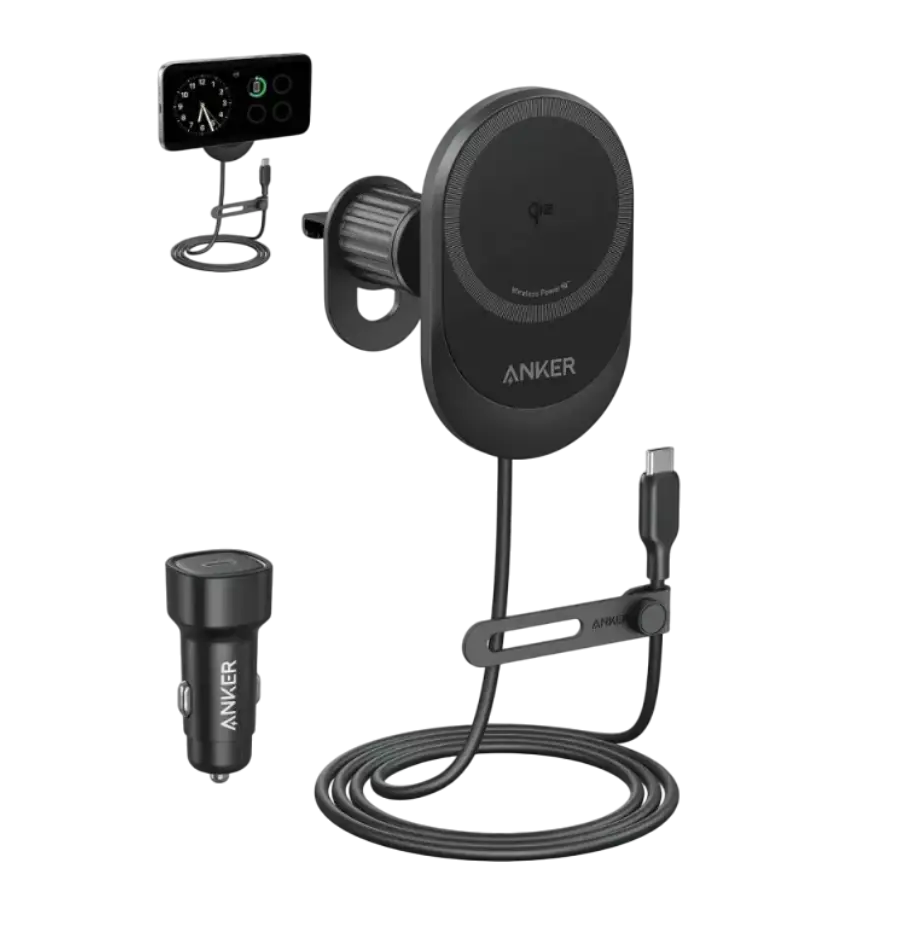 Punjač za auto Anker MagGo Wireless Charger 15W, crni-0