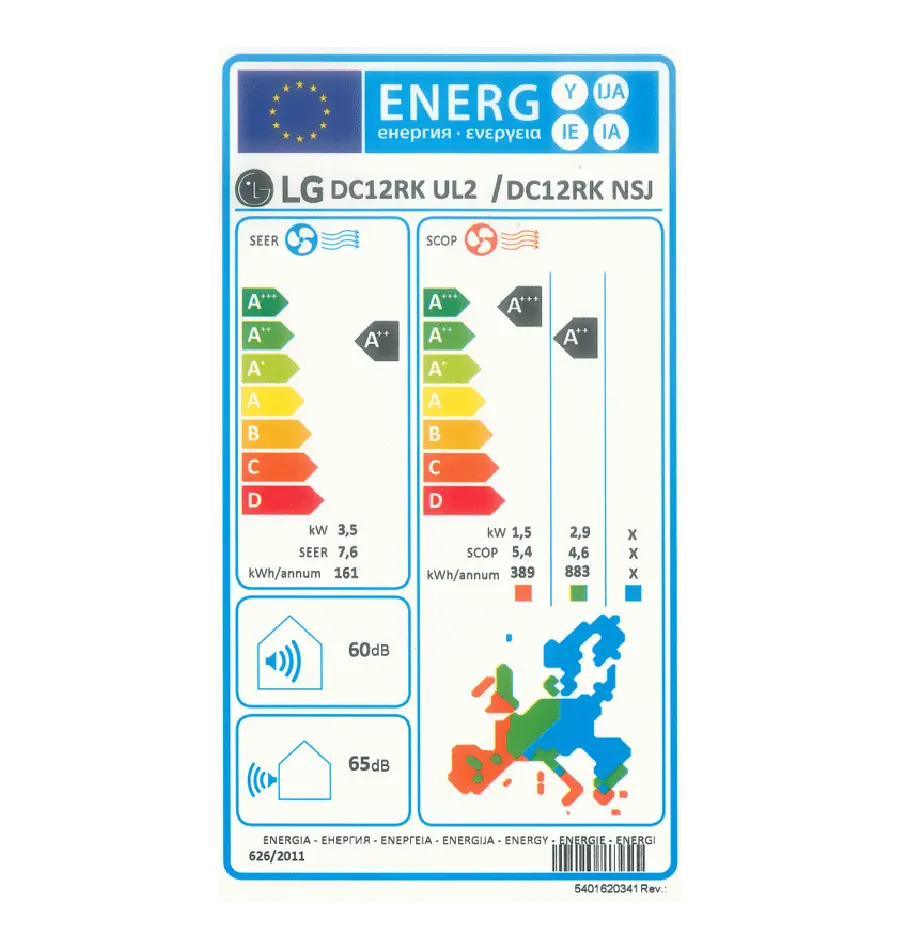 Klima uređaj LG Deluxe (DC12RK.NSJ / DC12RK.UL2), unutarnja i vanjska jedinica, bijela-3