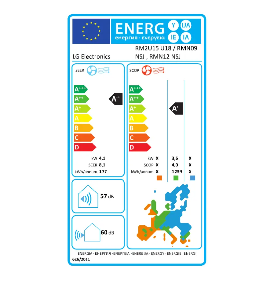 Klima uređaj LG RMN09.NSJ 2,6/2.8KW + RMN12.NSJ 3,6/4.0 KW Unutarnja ThinQ, WI-FI, DUAL inverter + RM2U15.U18 Vanjska Dual Multi-4