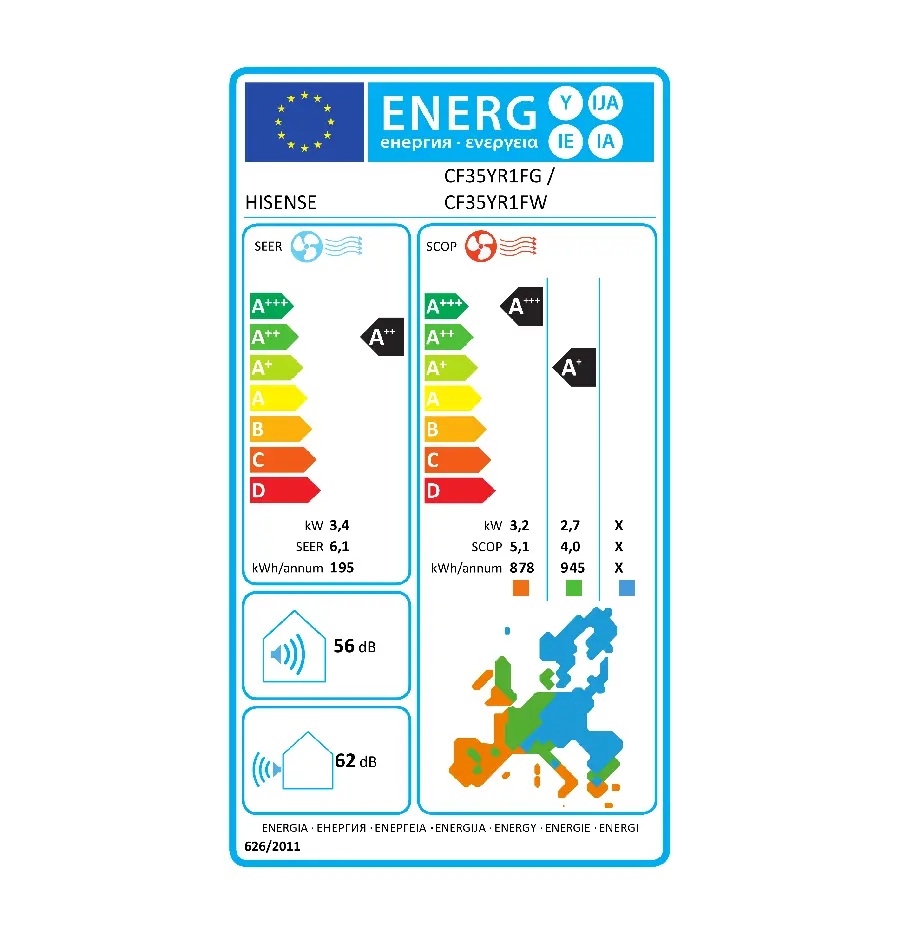 Klima uređaj Hisense Expert Smart CF35YR1FG/CF35YR1FW, unutarnja i vanjska jedinica-5