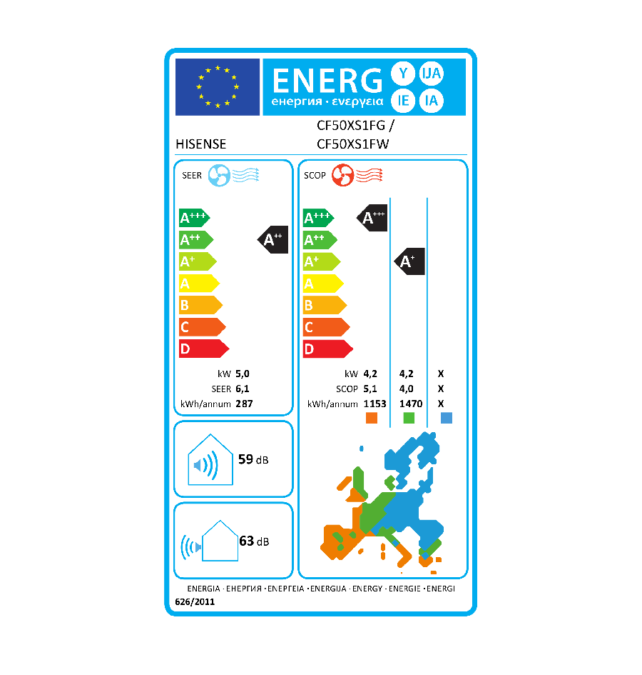 Klima uređaj Hisense Expert Smart  CF50XS1FG/CF50XS1FW unutarnja i vanjska jedinica-6