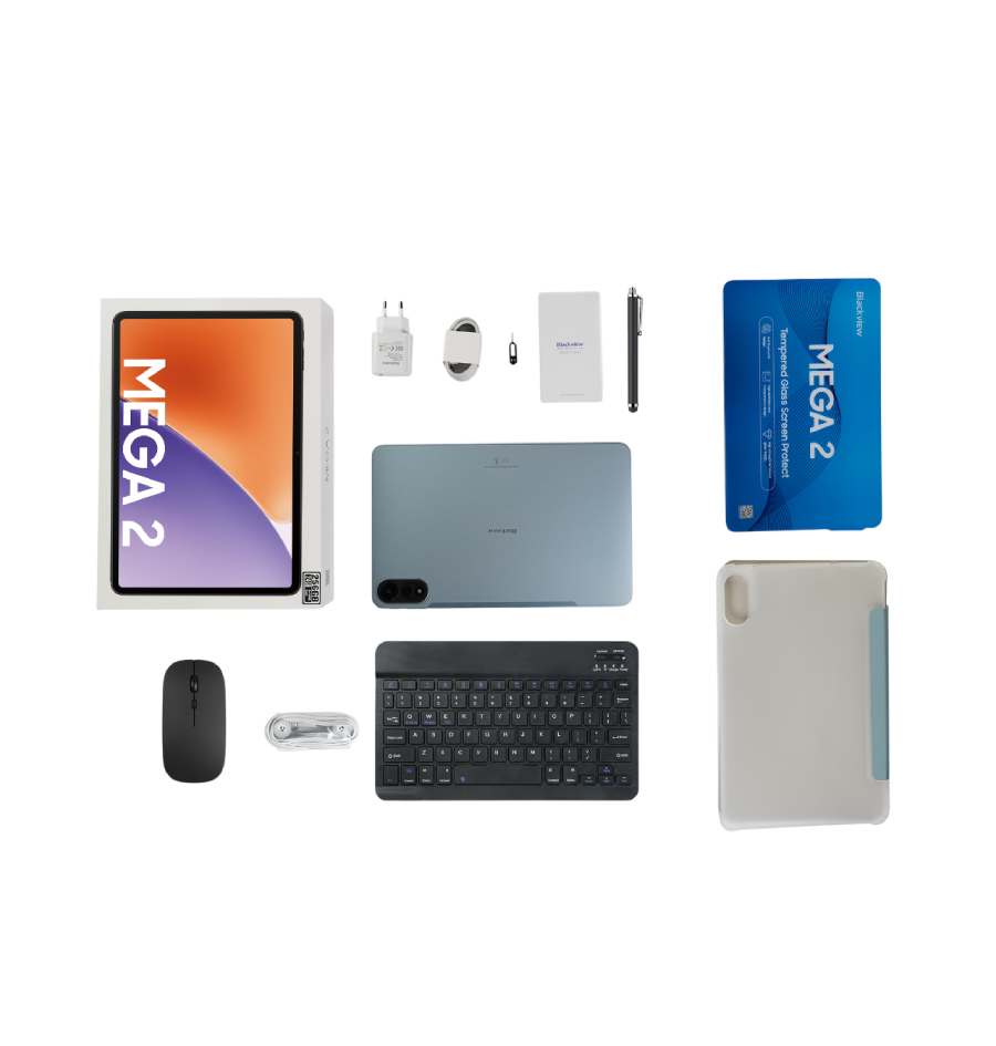 Tablet Blackview Mega 2 12/256GB LTE, 12", sivi + gratis preklopna torbica, olovka, tipkovnica, bežični miš, punjač, slušalice-4