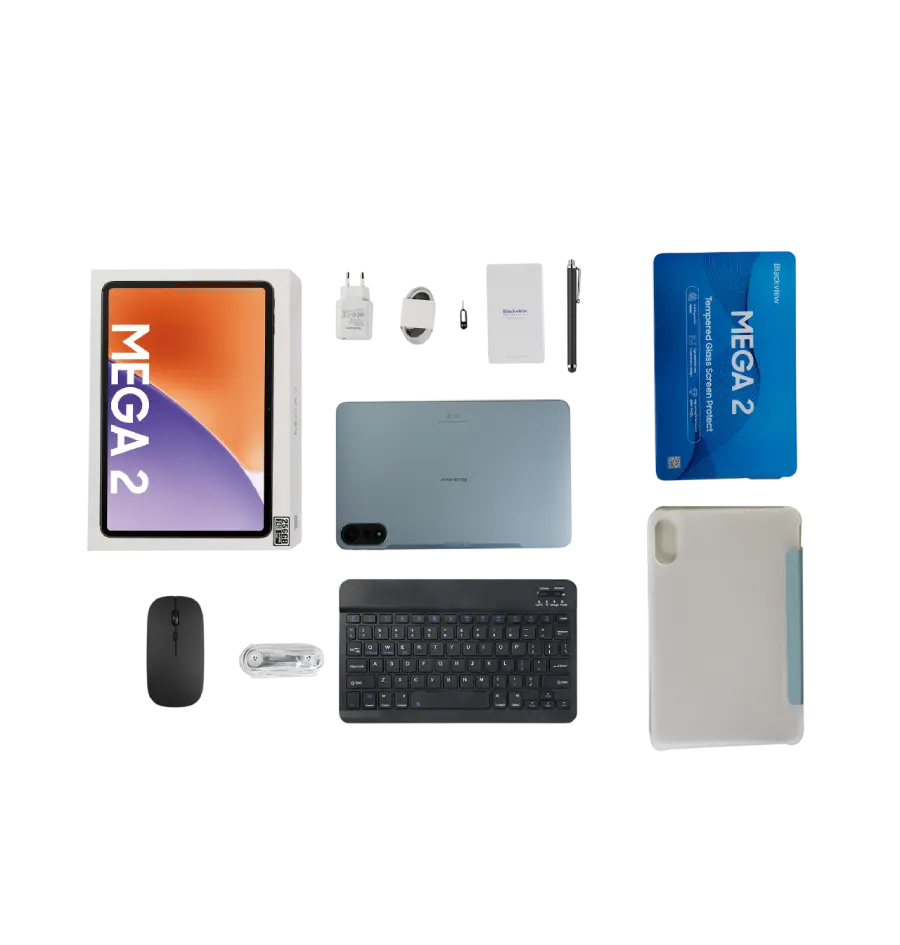 Tablet Blackview Mega 2 12/256GB LTE, 12", sivi + gratis preklopna torbica, olovka, tipkovnica, bežični miš, punjač, slušalice-4
