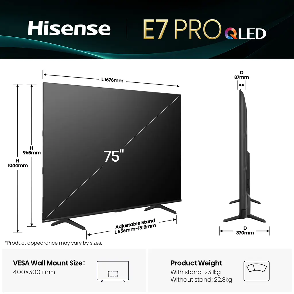 Televizor Hisense 75E7Q Pro UHD (Quantum Dot) 4K TV-3
