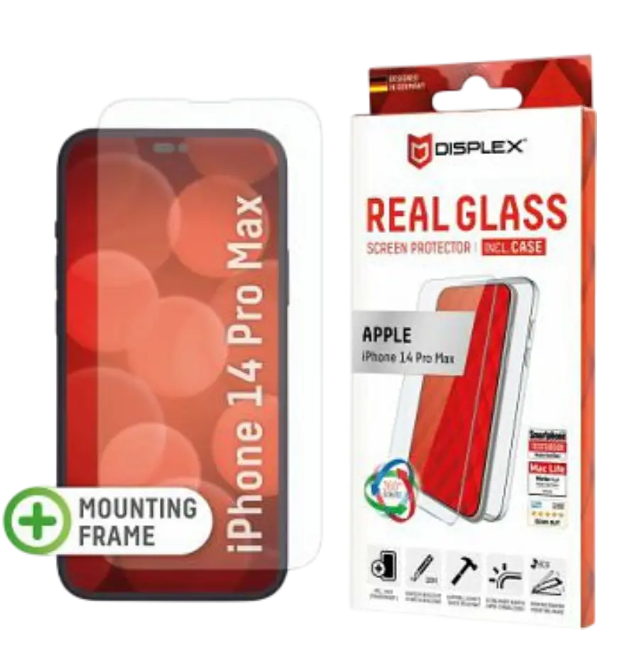 Zaštitno staklo Displex Real Glass 2D za iPhone 14 Pro Max + prozirna maskica (1713)-0