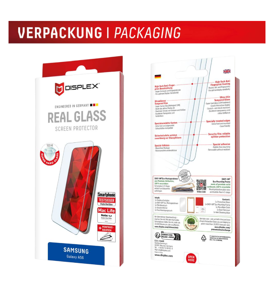 Zaštitno staklo Displex Real Glass 2D za Samsung Galaxy A56 (02068)-0