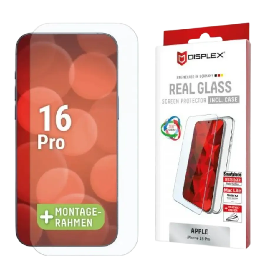 Zaštitno staklo  Displex Real Glass 2D + prozirna maskica za iPhone 16 Pro (02003)-0