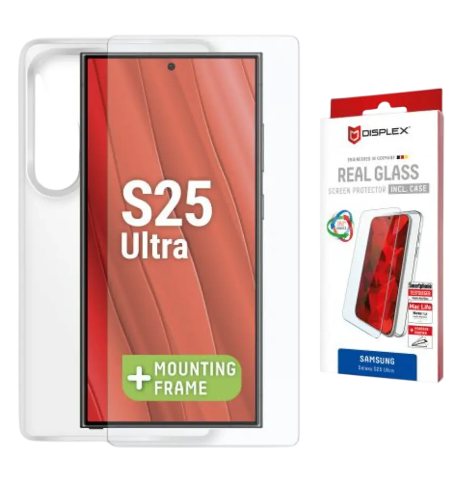 Zastitno staklo Displex Real Glass 2d za Samsung Galaxy S25 Ultra, + prozirna maskica (02079)-0