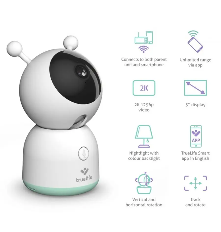 Digitalni video monitor za bebe TrueLife NannyCam R7 Dual Smart-1