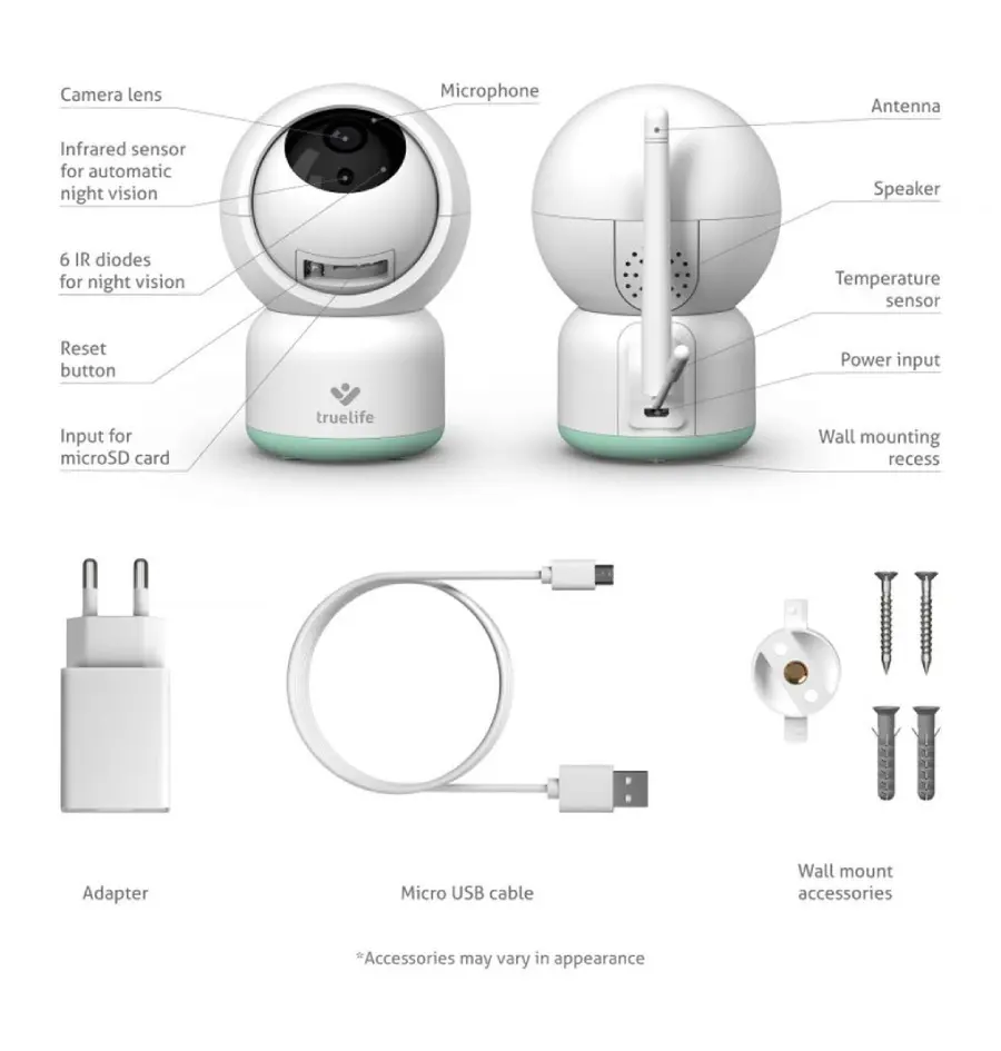 Digitalni video monitor za bebe TrueLife NannyCam R3 Smart-3