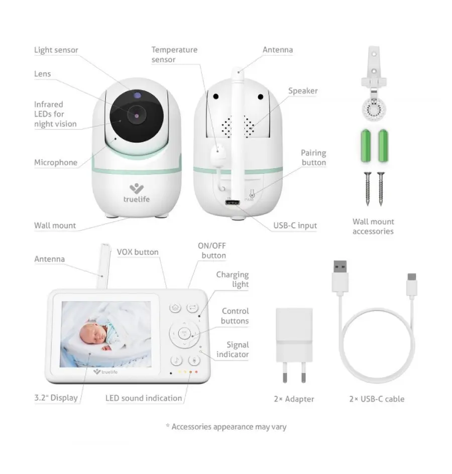 Digitalni video monitor za bebe TrueLife NannyCam R4-2