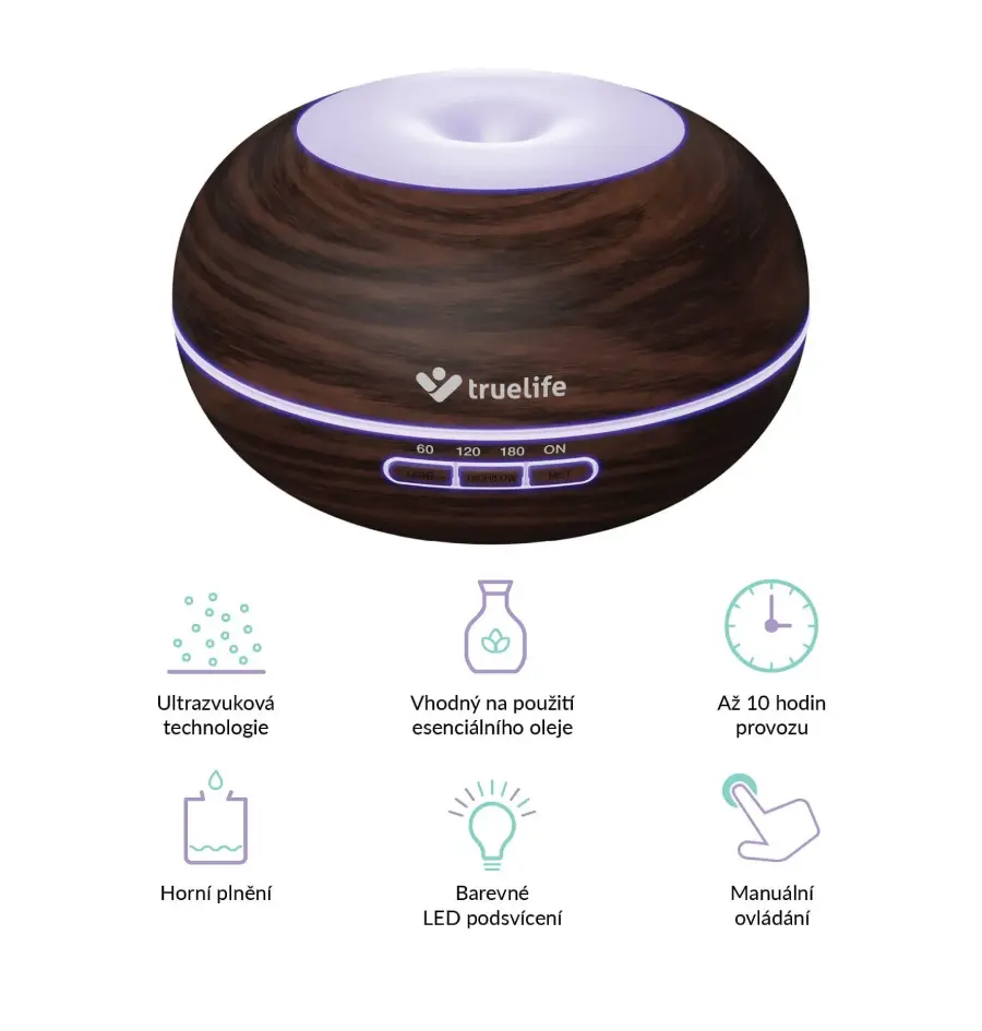 Ovlaživač zraka TrueLife AIR Diffuser D5 Dark, tamno smeđi-1