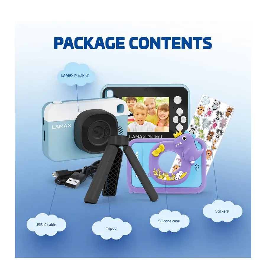 Dječji fotoaparat Lamax PixelKid1, plavi-3