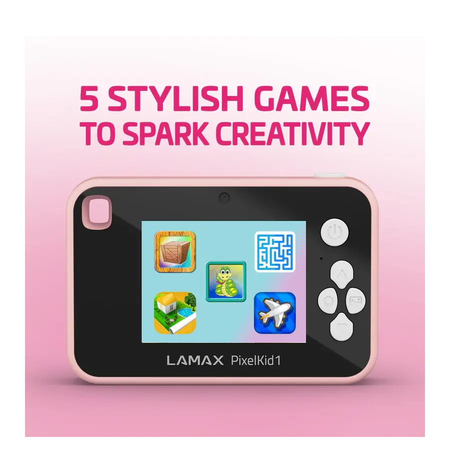 Dječji fotoaparat Lamax PixelKid1, rozi-2