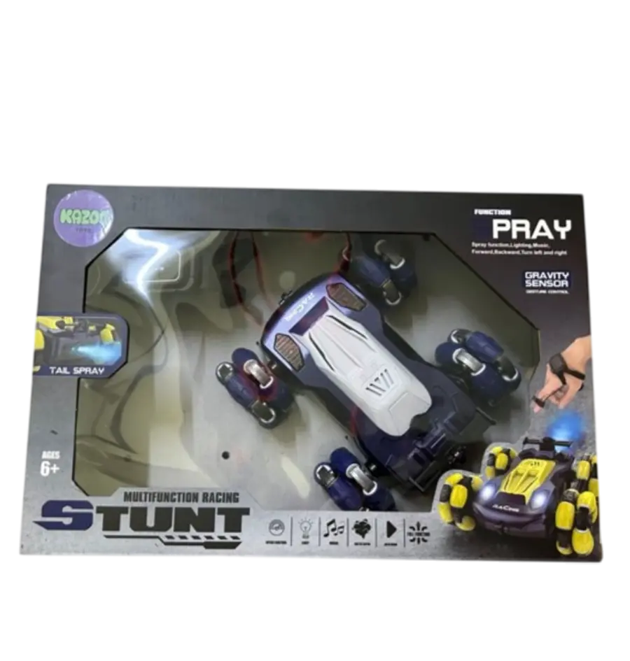 Igračka Stunt auto na daljinsko upravljanje Kazoo LH-C068-2, za driftanje, funkcija spreja, glazbe i svjetla, plava-1