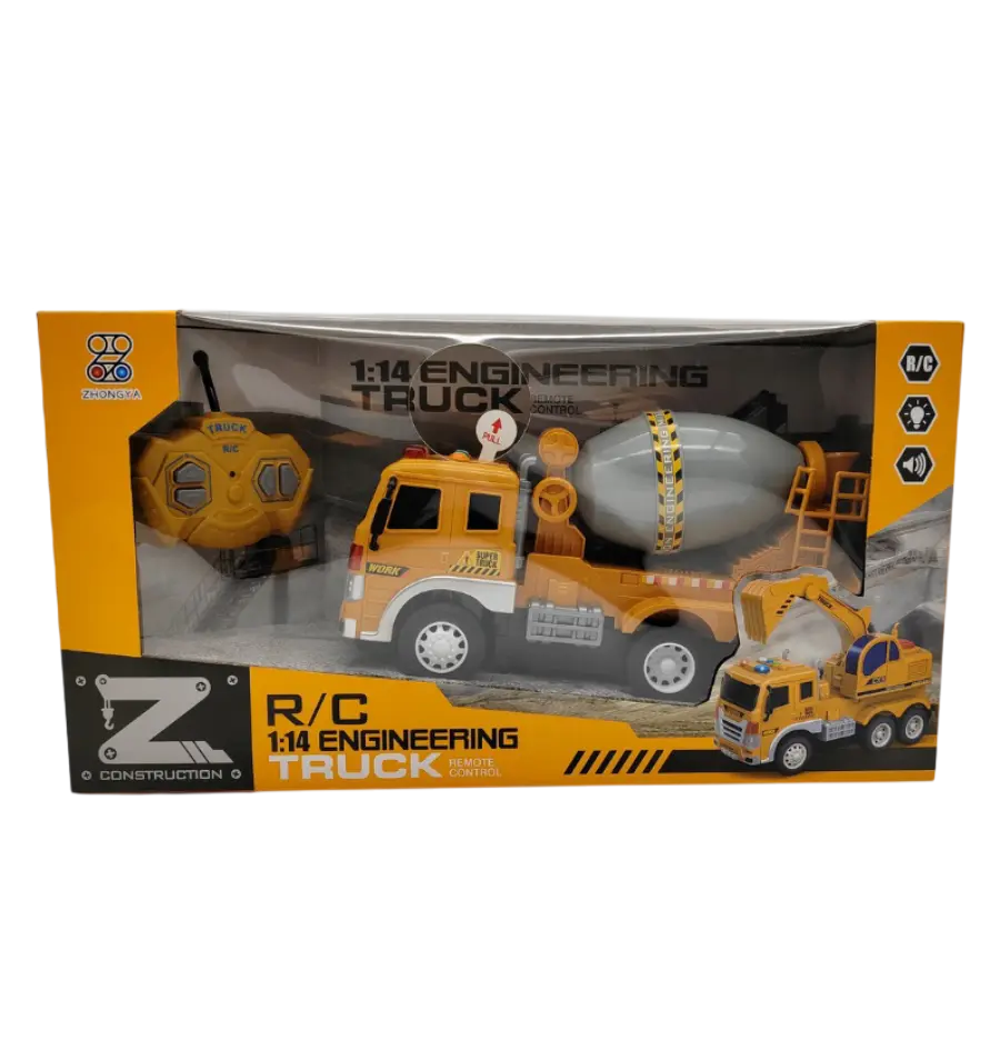 Igračka kamion za cement na daljinsko upravljanje Kazoo ZY257A sa svjetlosnim i zvučnim efektima, žuti-0
