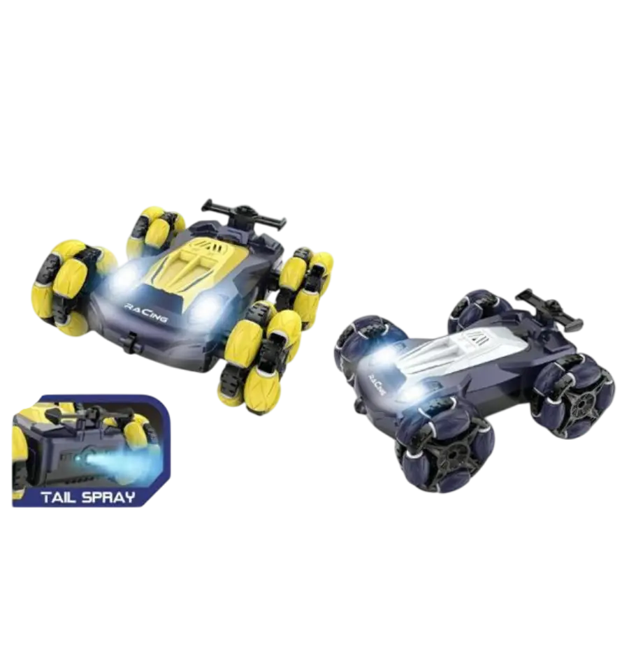Igračka Stunt auto na daljinsko upravljanje Kazoo LH-C068-2, za driftanje, funkcija spreja, glazbe i svjetla, žuta-0