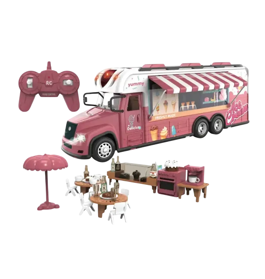 Igračka kamion na daljinsko upravljanje Kazoo FC020, ice cream truck, rozi-1
