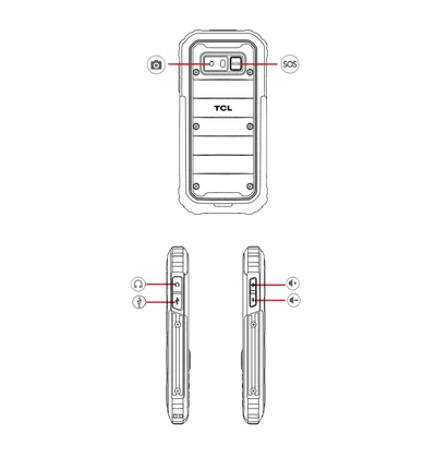 Mobitel TCL 5044 4G Rugged, sivi-1
