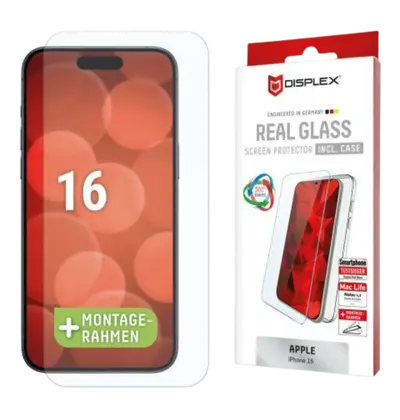 Zaštitno staklo Displex Real Glass 2D + prozirna maskica za iPhone 16 (02001)