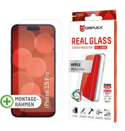 Zaštitno staklo Displex Real Glass 2D + prozirna maskica za iPhone 15 Pro