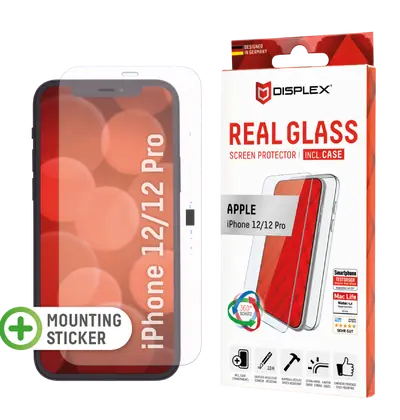 Zaštitno staklo Displex Real Glass 2D za Apple iPhone 12/12 Pro, prozirna + maskica (01311)