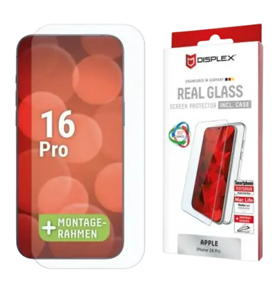 Zaštitno staklo  Displex Real Glass 2D + prozirna maskica za iPhone 16 Pro (02003)