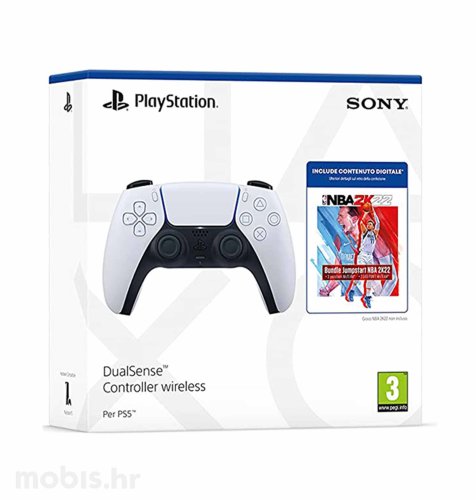 PlayStation 5 DualSense bežični kontroler + NBA 2K22 Jumpstart vaučer