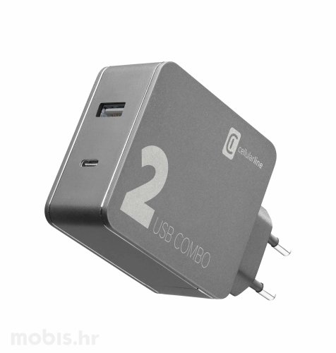 Cellularline adapter USB i USB-C i USB-C kabel: crna
