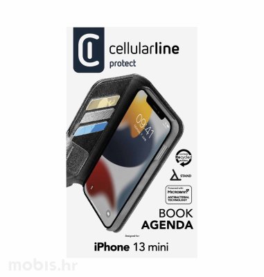 Cellularline preklopna zaštita za iPhone 13 Mini: crna