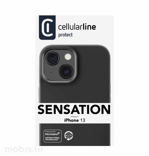 Cellularline plastična zaštita za iPhone 13: crna