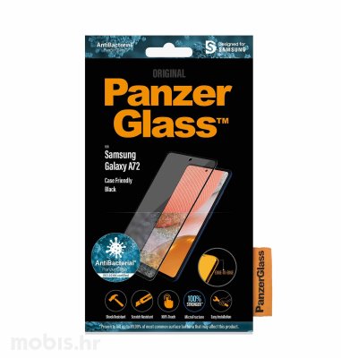 Panzerglass zaštitno staklo za Samsung Galaxy A72 Casefriendly Antibacterial: crno