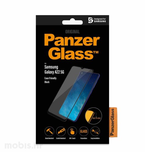 Panzerglass zaštitno staklo za Samsung Galaxy A22 5G Casefriendly: crno