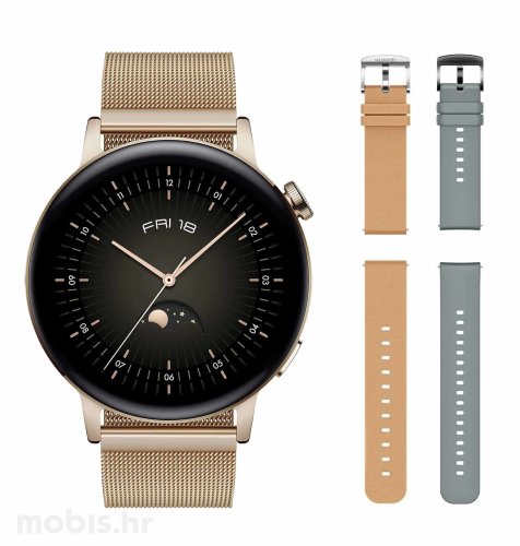 Huawei Watch GT 3 (42 mm) pametni sat: zlatni + Huawei Watch Strap