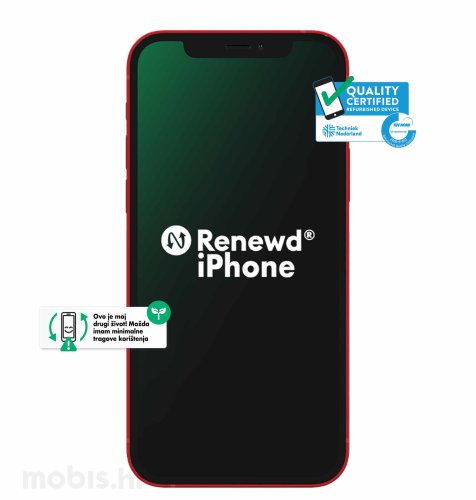Renewd® iPhone 12 64 GB: crvena