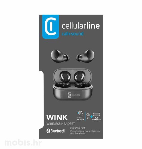 Cellularline ACL BT TWS Wink bežićne slušalice: crne