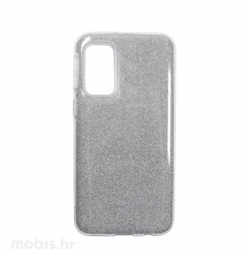 MaxMobile TPU Samsung Galaxy S21FE Glitter: srebrna